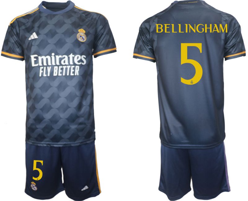 Men 2023-2024 Club Real Madrid away blue #5 Soccer Jersey->real madrid jersey->Soccer Club Jersey